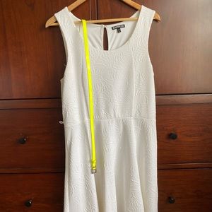 Express white dress with yellow belt